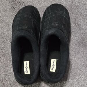 Dearfoams Men's Plaid Black Loafers